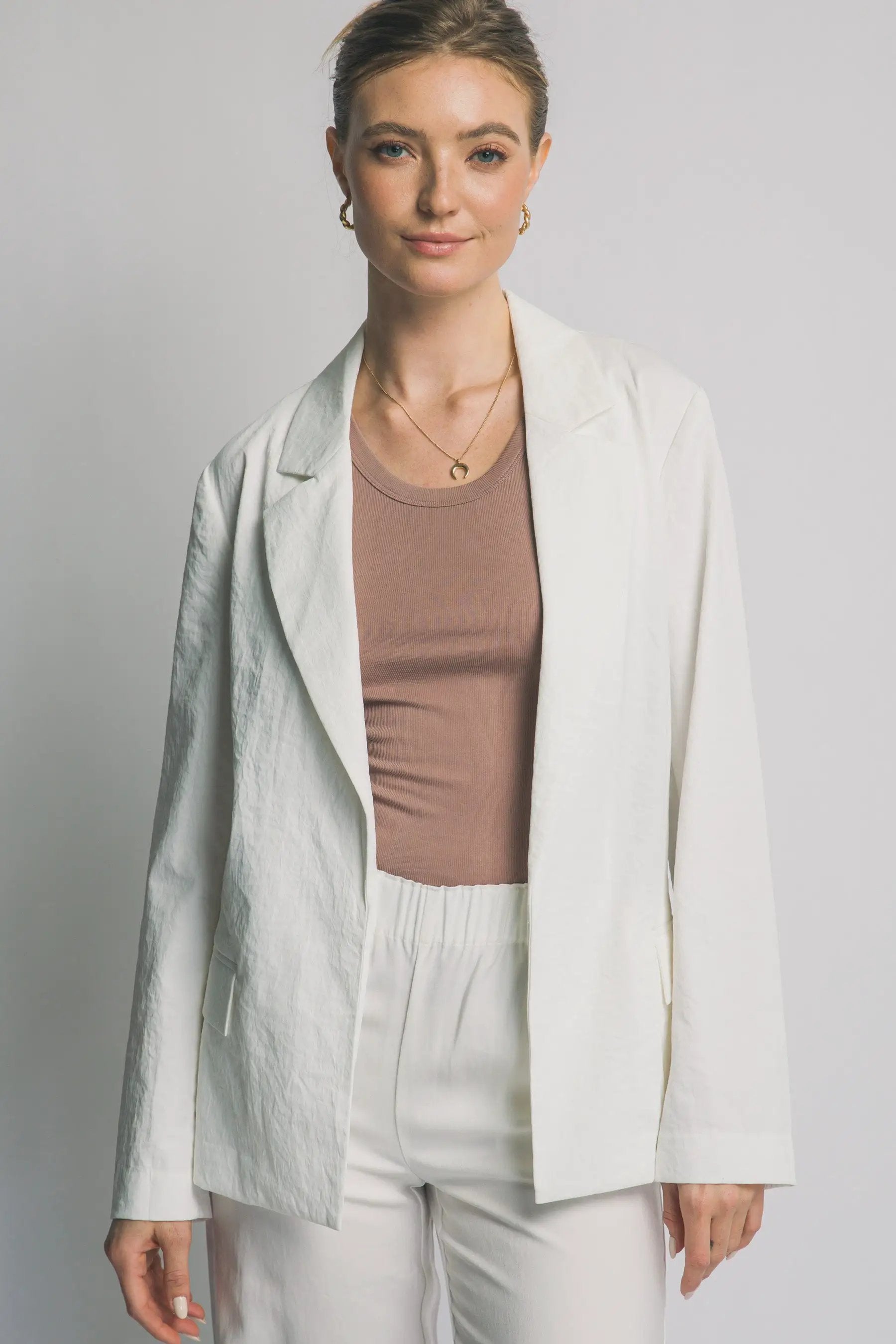 LOVE TREE Blazer de Manga Larga con Frente Abierto para Mujer - Blazers