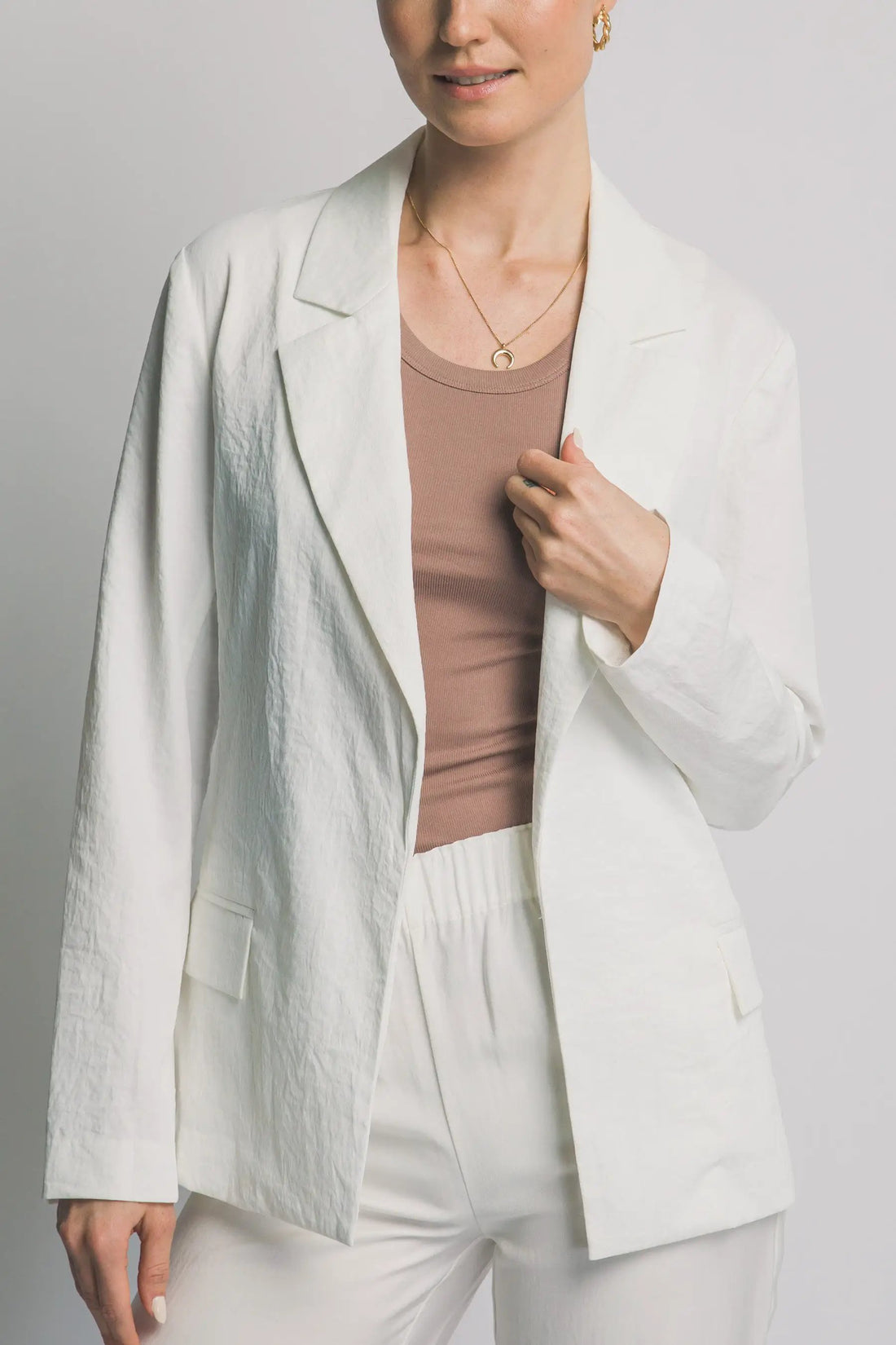 LOVE TREE Blazer de Manga Larga con Frente Abierto para Mujer - Blazers