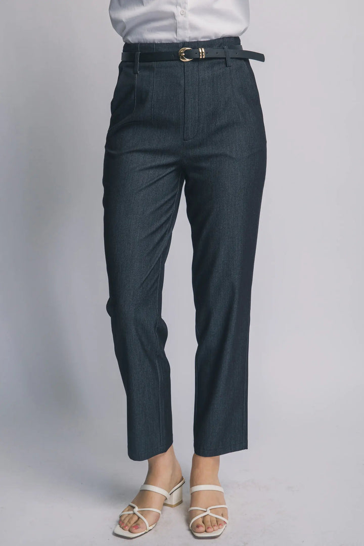 Pantalones Acampanados de Tiro Alto con Cinturón - Estilo y Comodidad by LOVE TREE