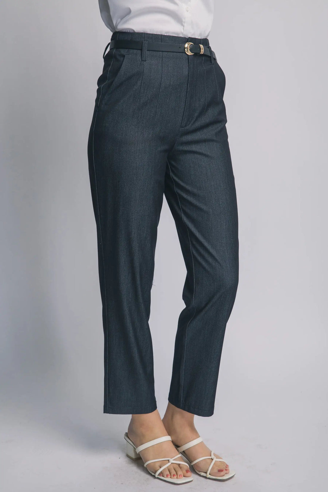 Pantalones Acampanados de Tiro Alto con Cinturón - Estilo y Comodidad by LOVE TREE