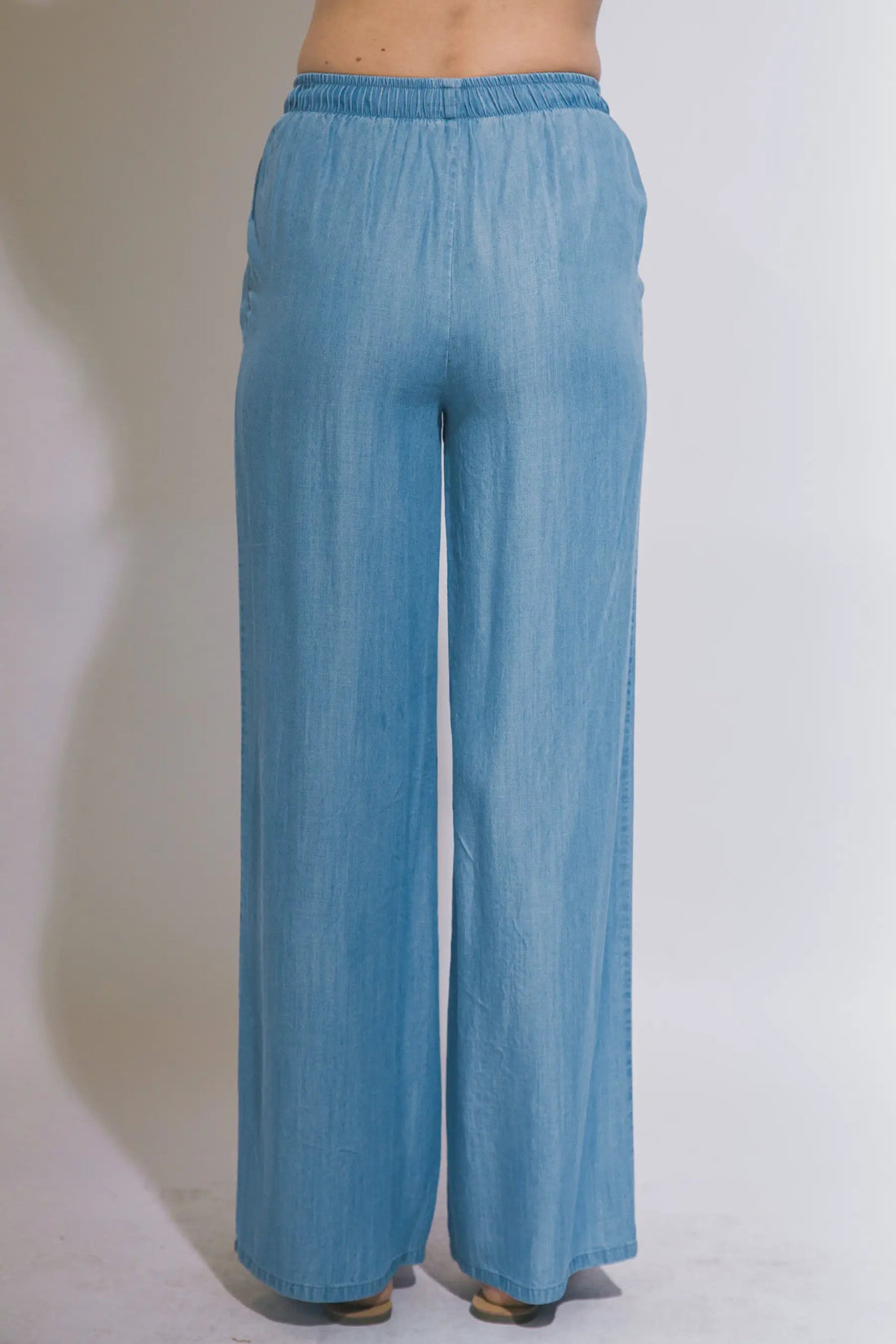 LOVE TREE Pantalones de Chambray de Pierna Ancha para Mujer - Pants