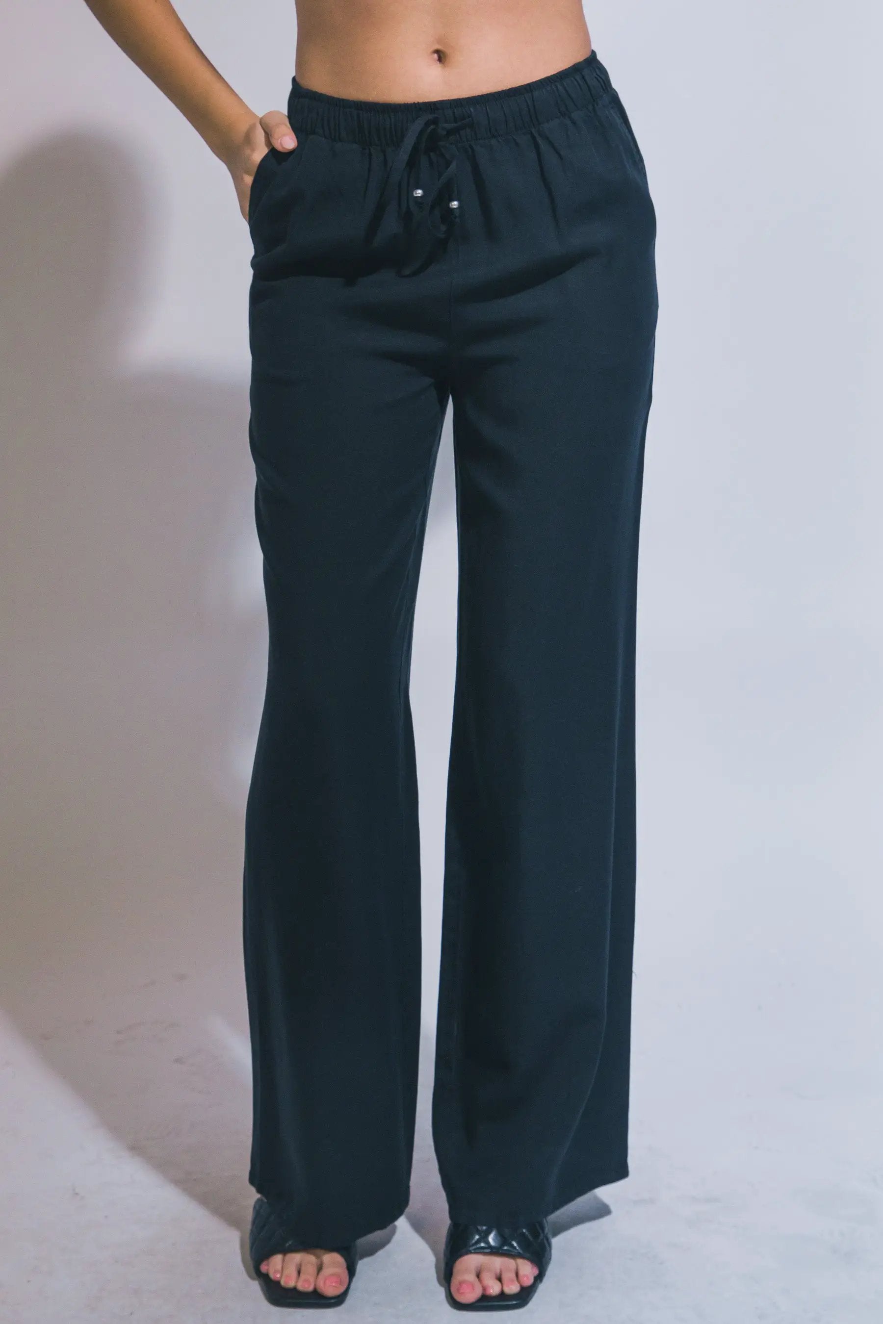 LOVE TREE Pantalones de Chambray de Pierna Ancha para Mujer - Pants