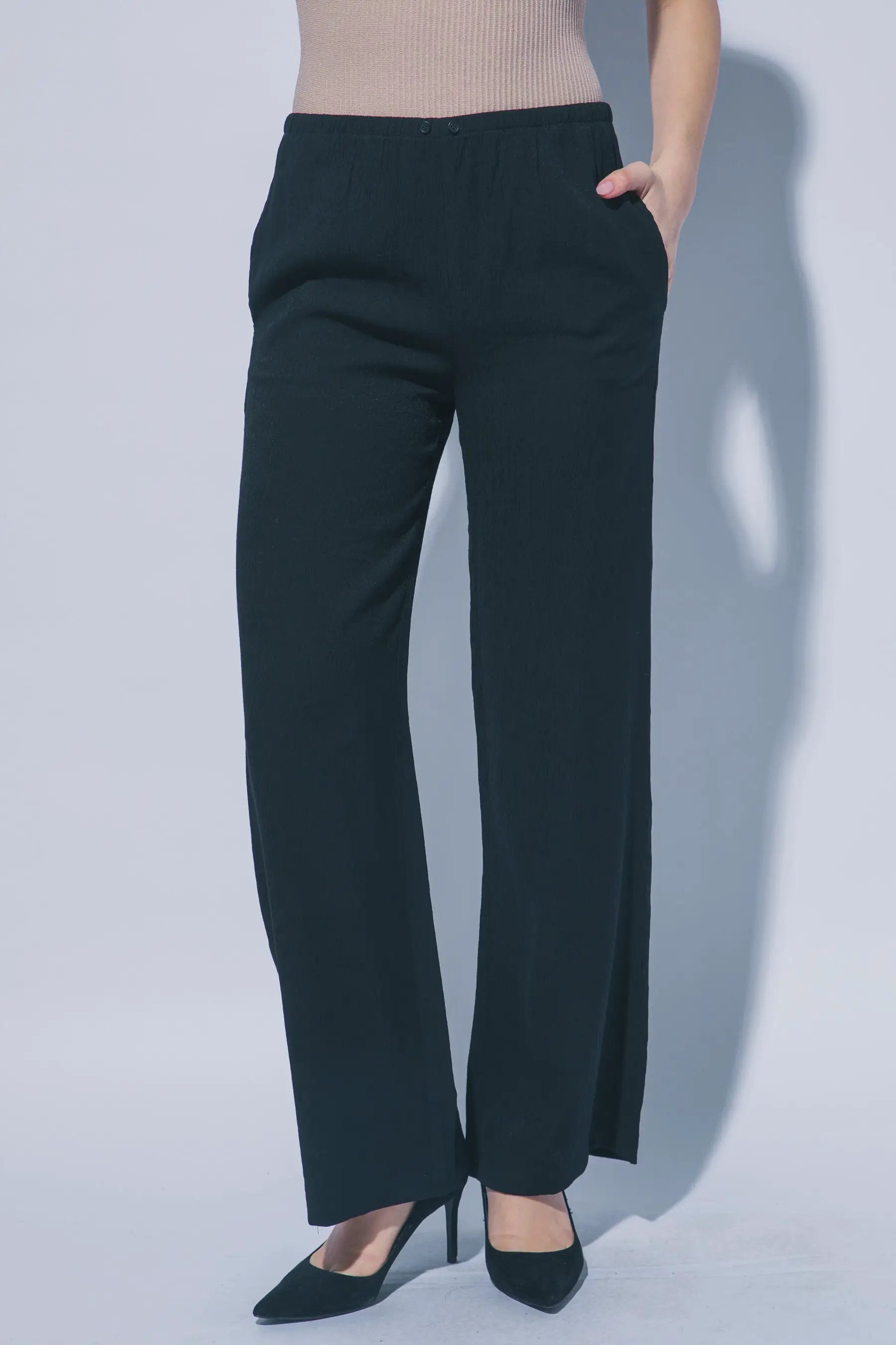 Wholesale Textured Wide Leg Pant 60127PN by LOVE TREE