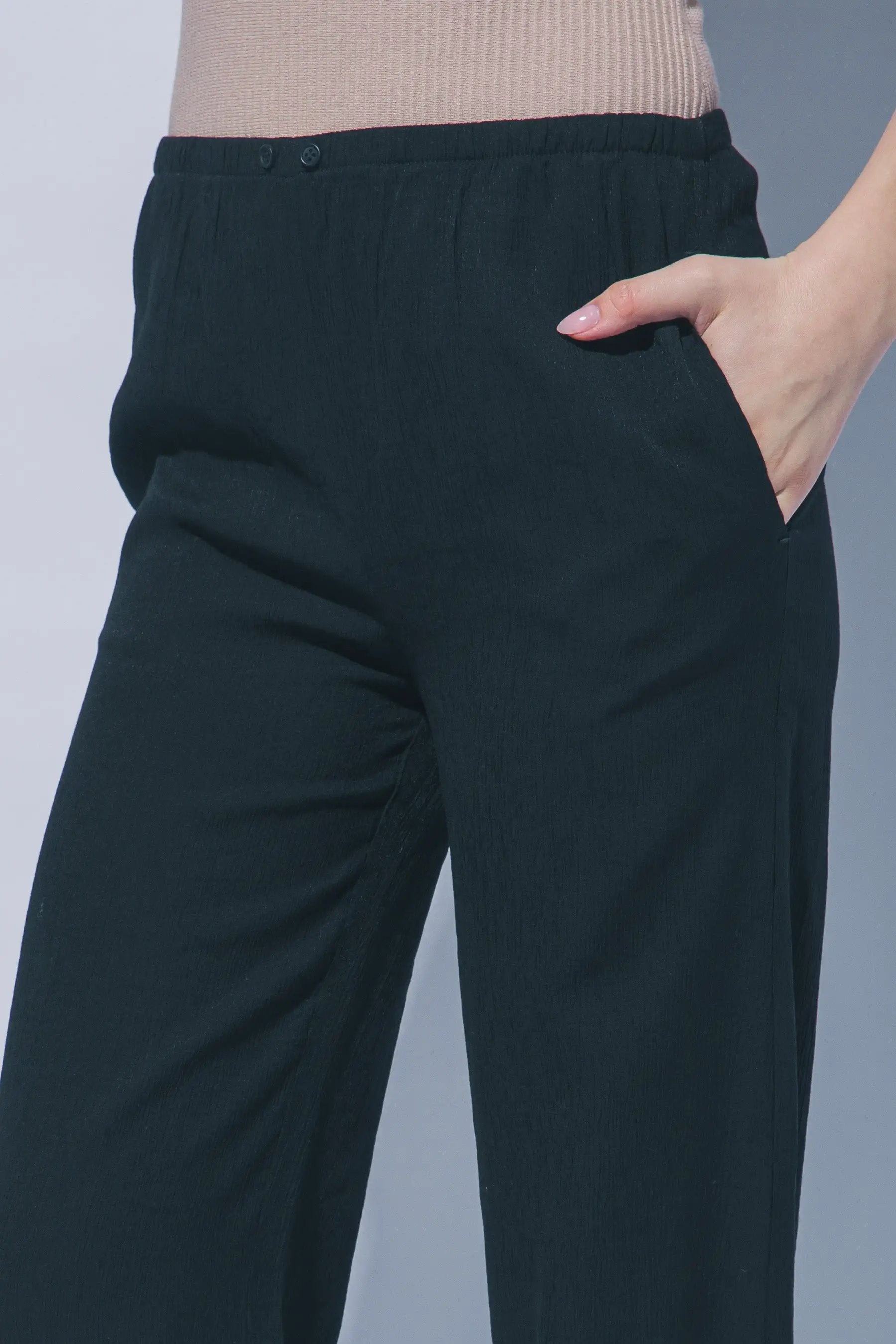 Wholesale Textured Wide Leg Pant 60127PN by LOVE TREE