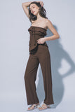 Textured Wide Leg Pant