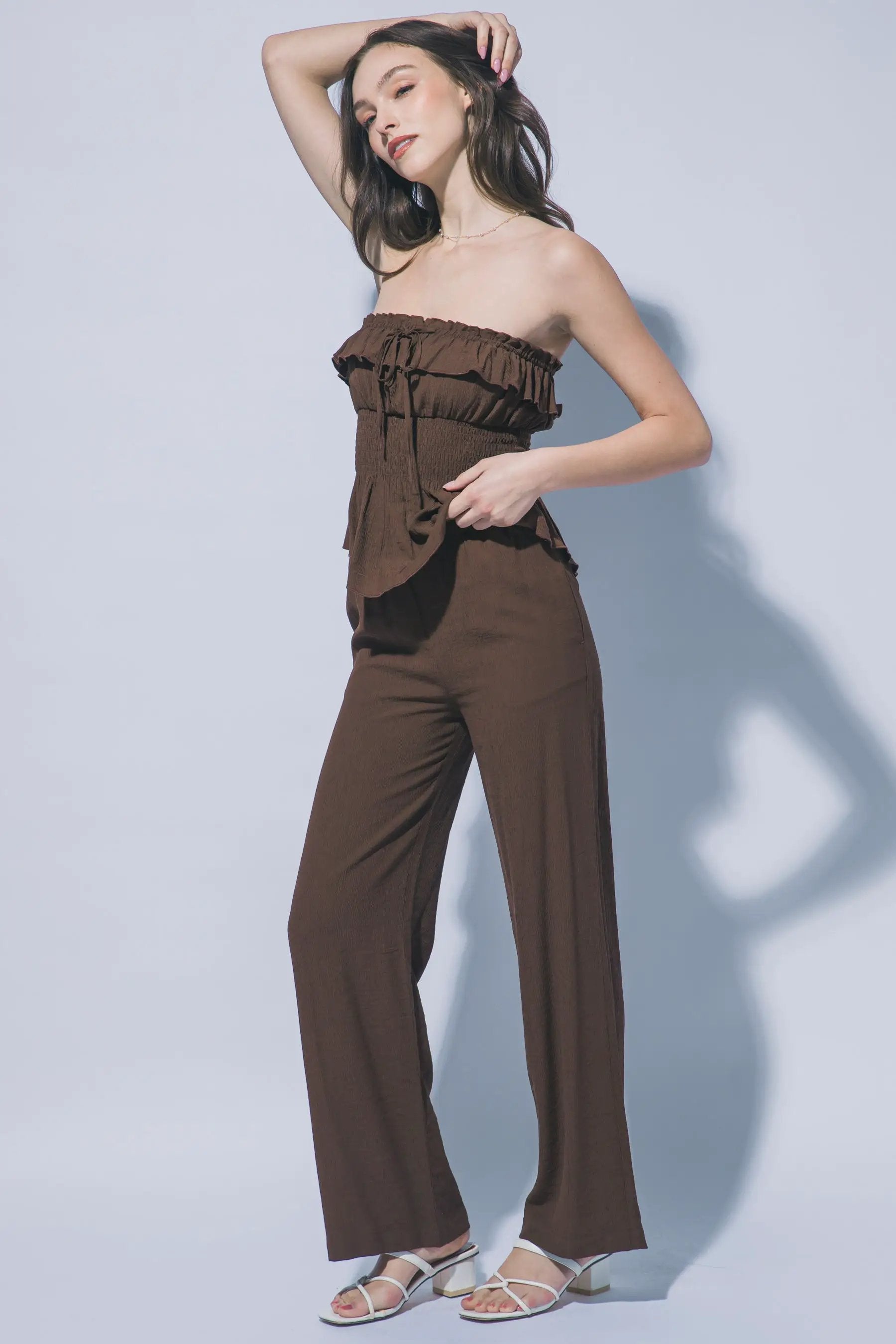 Pantalones Wide-Leg de Tiro Alto con Textura - Elegancia Casual para Primavera Verano