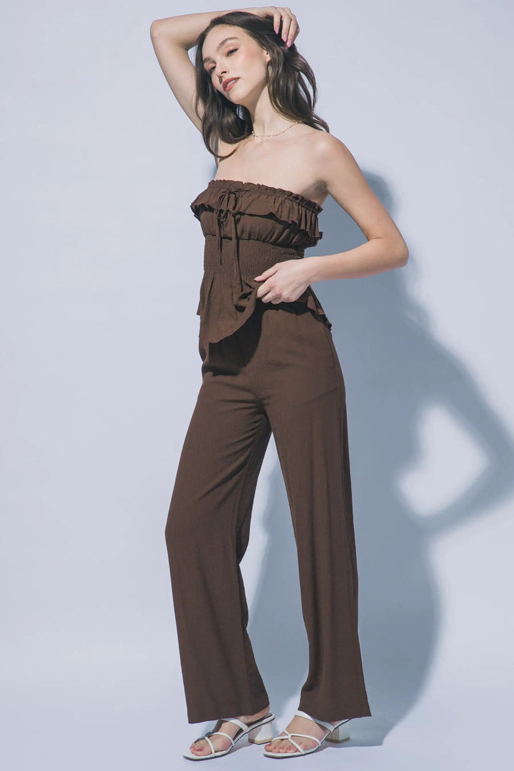 Pantalones Wide-Leg de Tiro Alto con Textura - Elegancia Casual para Primavera Verano