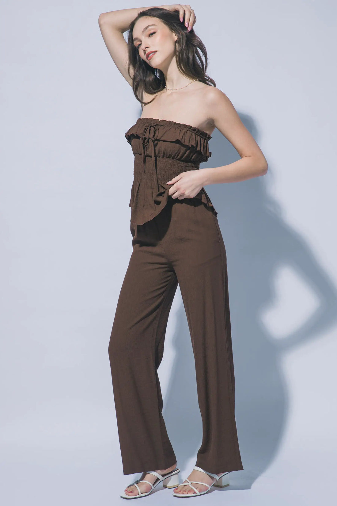 Wholesale Textured Wide Leg Pant 60127PN by LOVE TREE