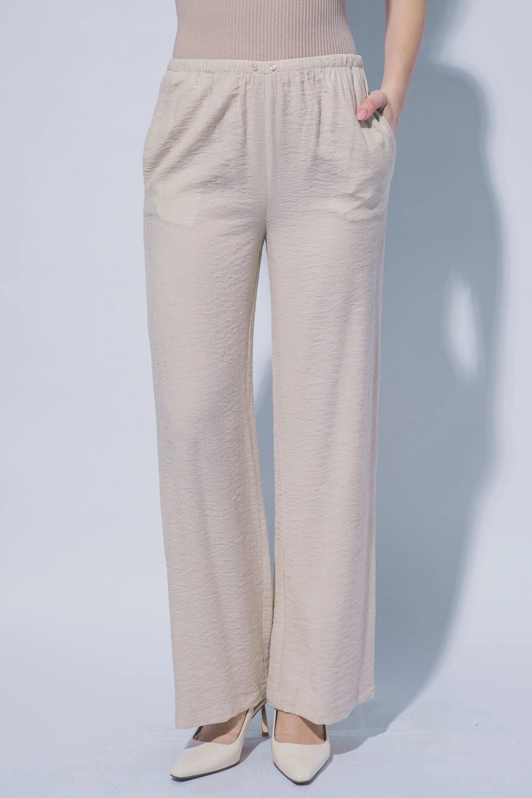 Wholesale Textured Wide Leg Pant 60127PN by LOVE TREE