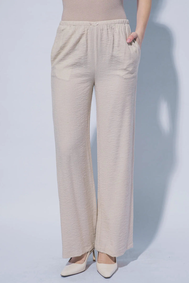 Wholesale Textured Wide Leg Pant 60127PN by LOVE TREE