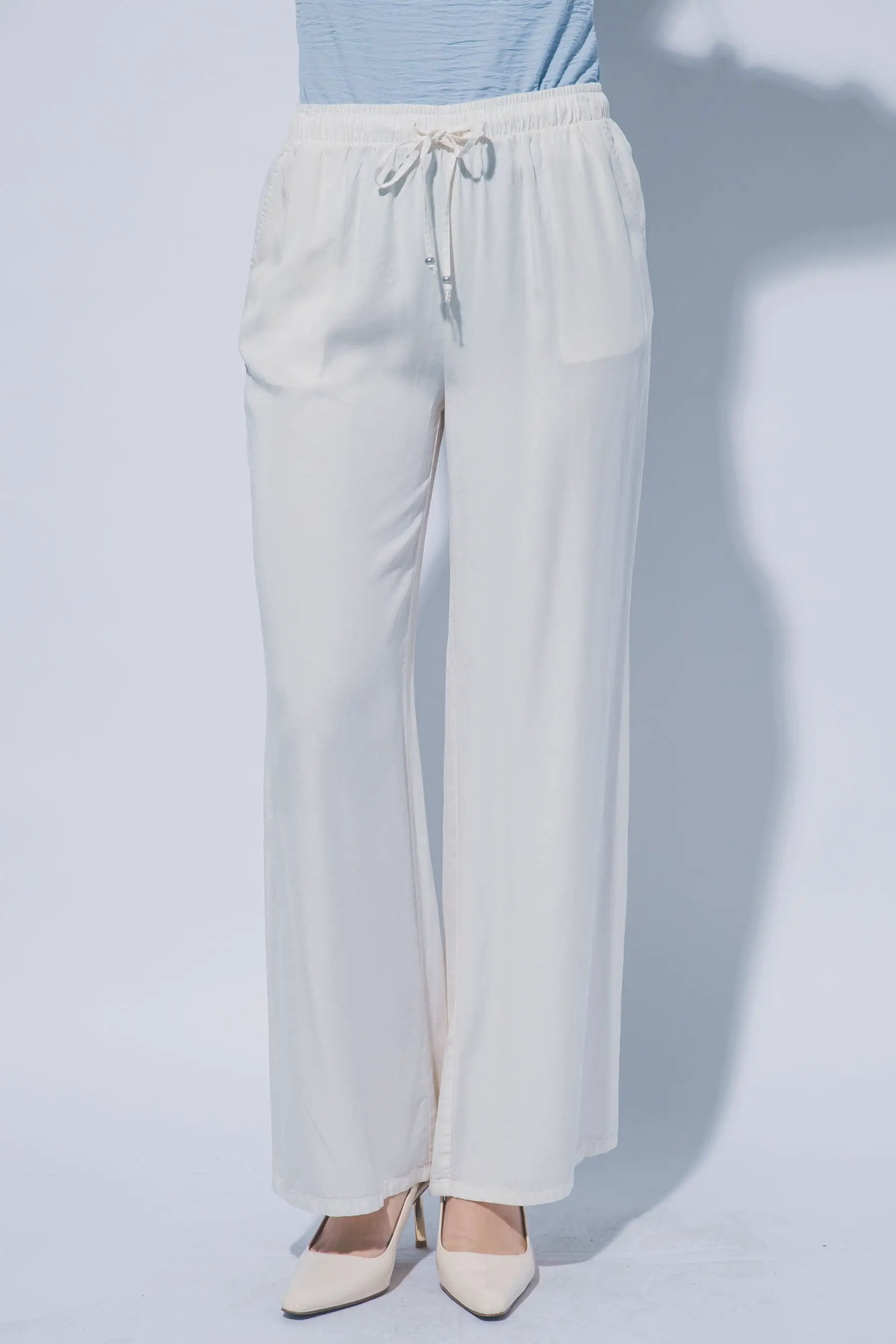 LOVE TREE Pantalones de Chambray de Pierna Ancha para Mujer - Pants