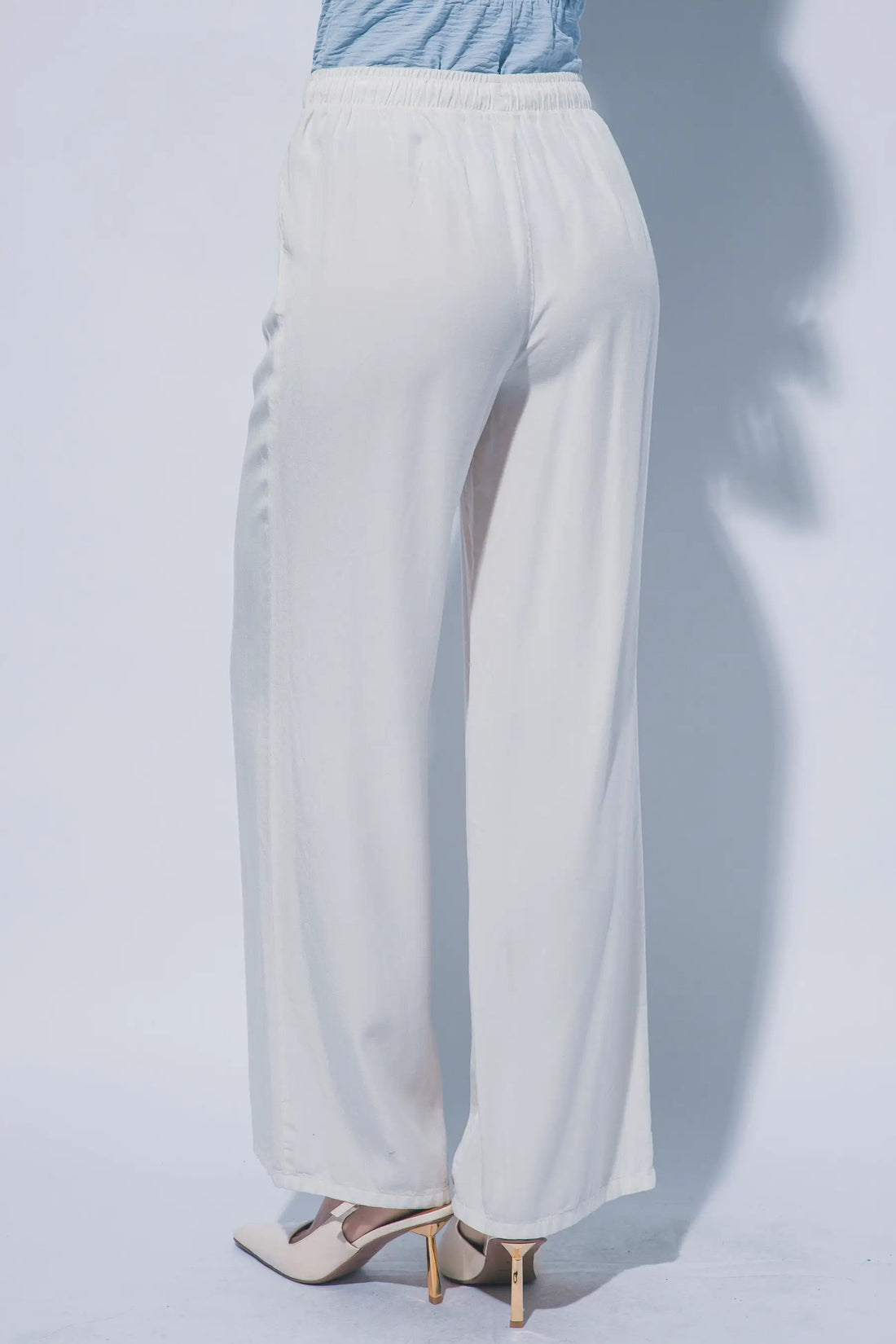 LOVE TREE Pantalones de Chambray de Pierna Ancha para Mujer - Pants