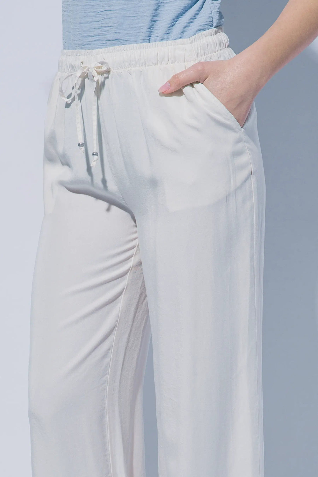 LOVE TREE Pantalones de Chambray de Pierna Ancha para Mujer - Pants