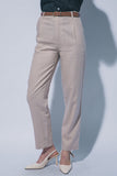 Pantalones de Lino de Tiro Alto con Cinturón para Mujer - LOVE TREE