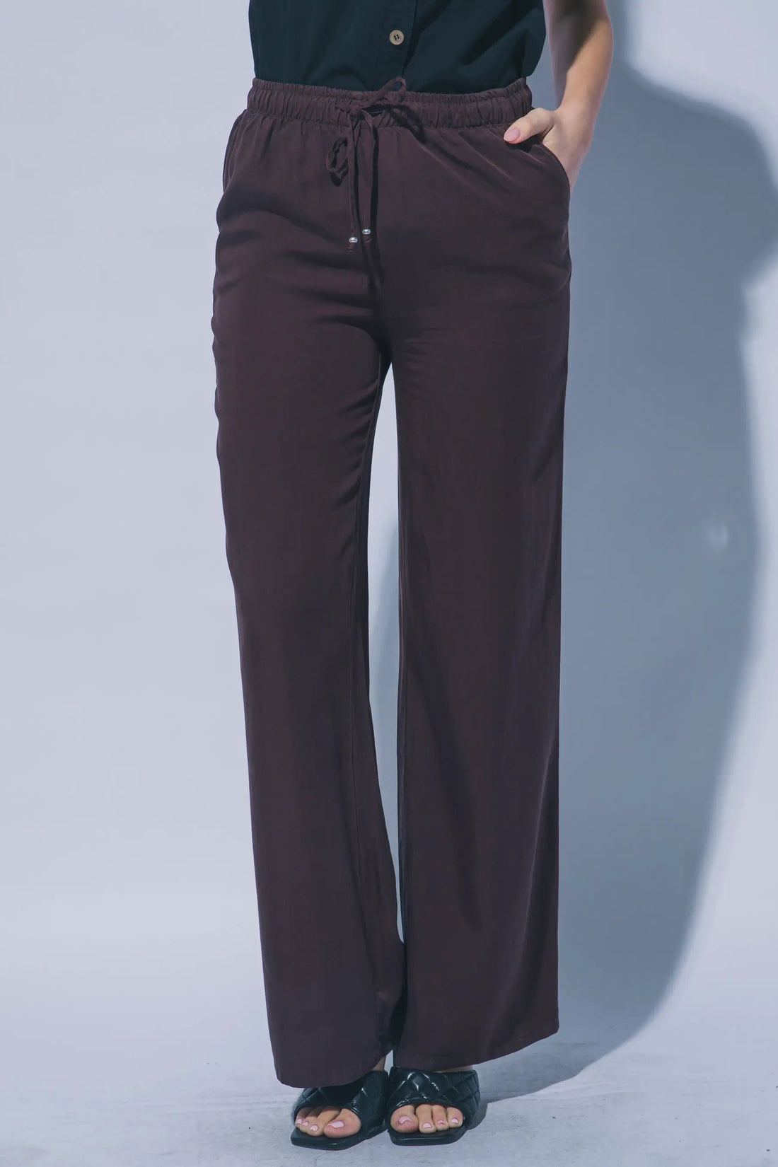 LOVE TREE Pantalones de Chambray de Pierna Ancha para Mujer - Pants