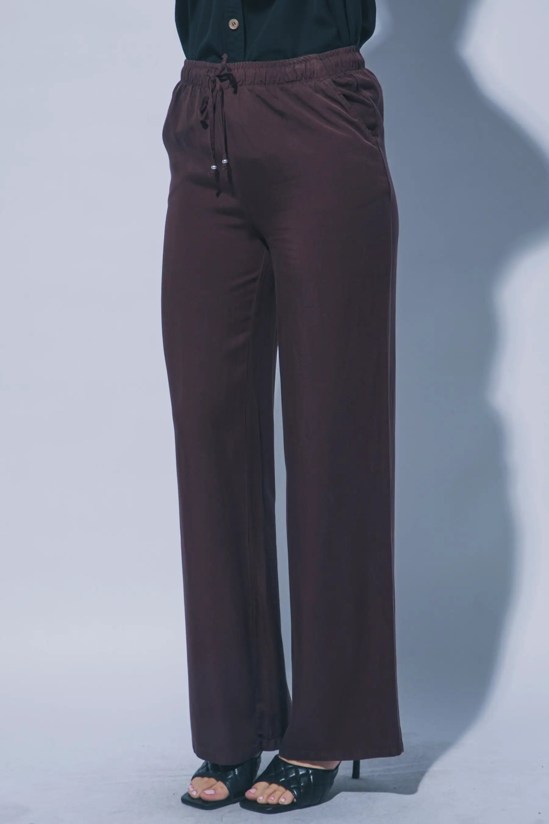 LOVE TREE Pantalones de Chambray de Pierna Ancha para Mujer - Pants