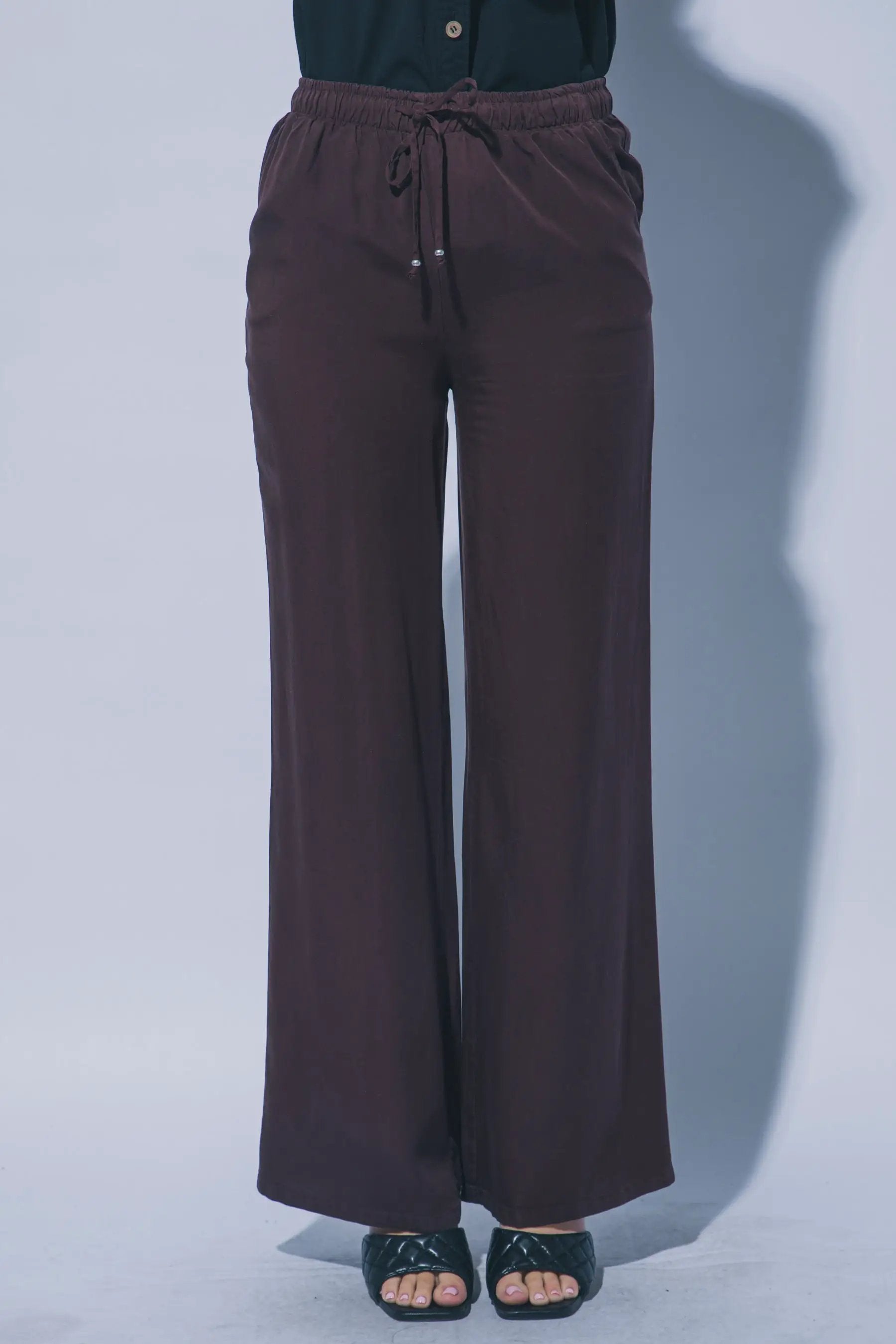 LOVE TREE Pantalones de Chambray de Pierna Ancha para Mujer - Pants
