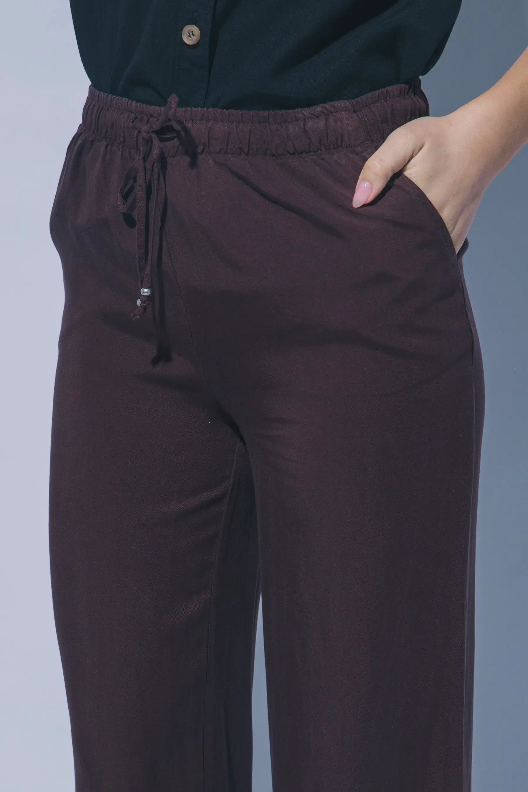 LOVE TREE Pantalones de Chambray de Pierna Ancha para Mujer - Pants