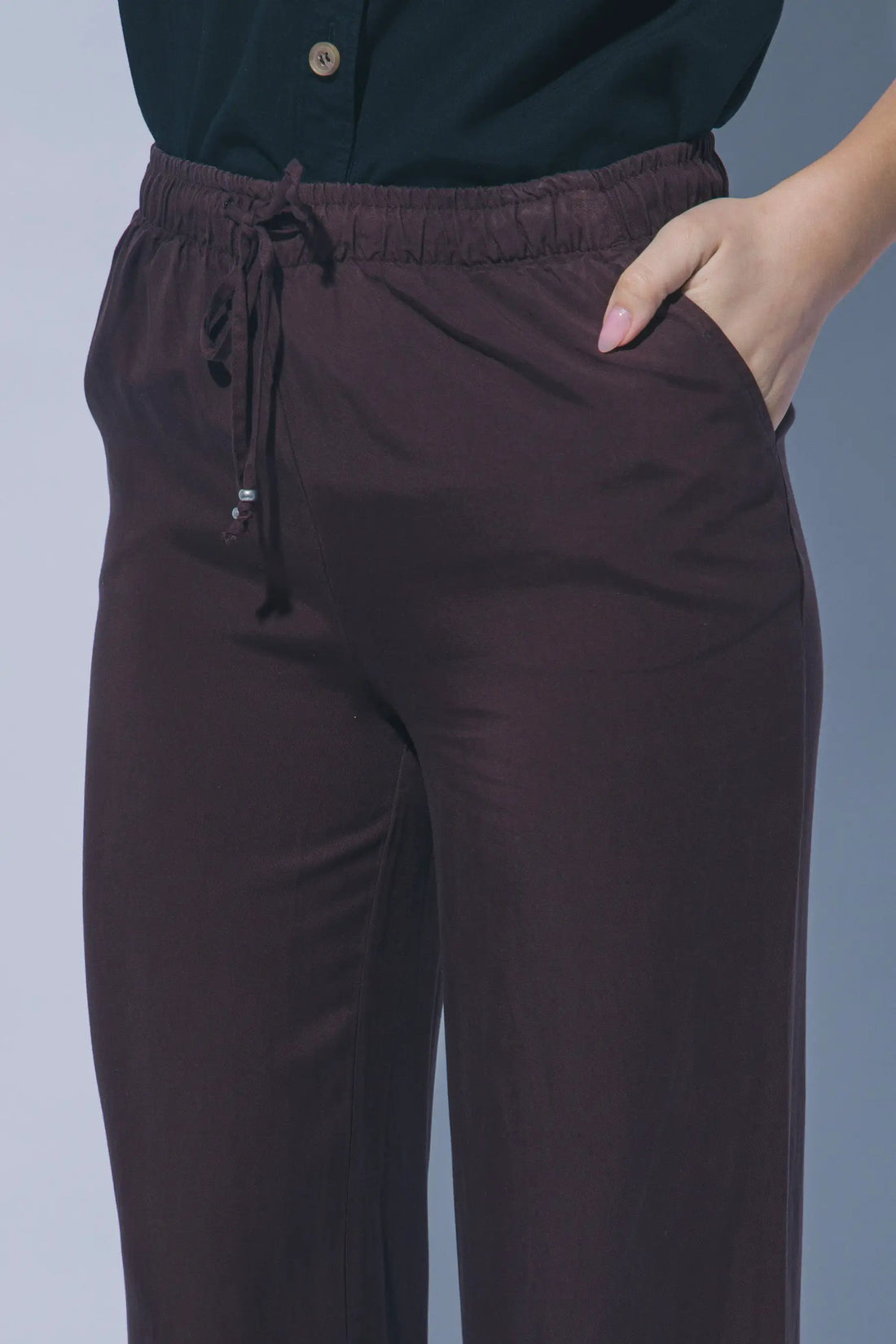 LOVE TREE Pantalones de Chambray de Pierna Ancha para Mujer - Pants