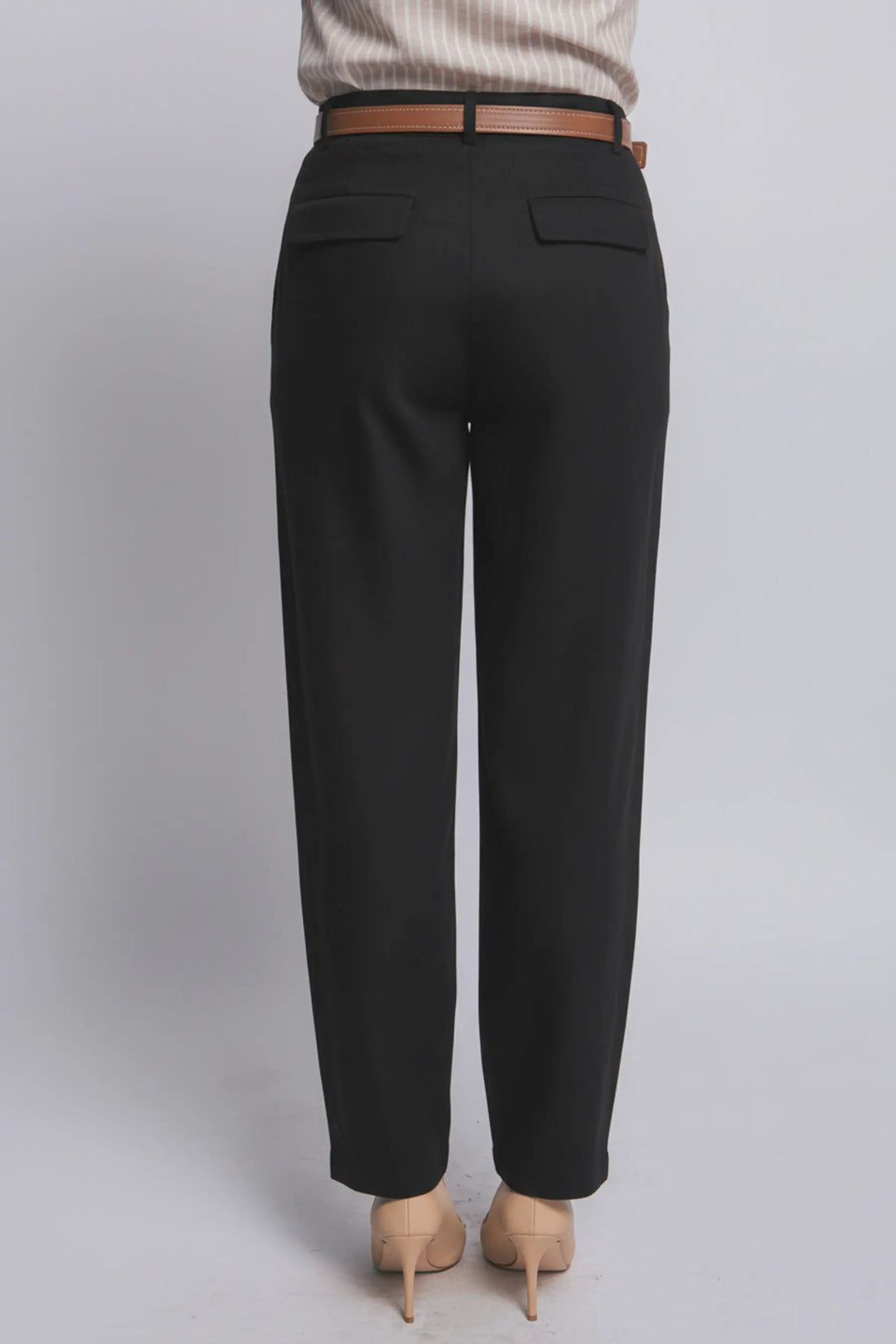 LOVE TREE Pantalones de Lino de Tiro Alto con Cinturón para Mujer - Pants
