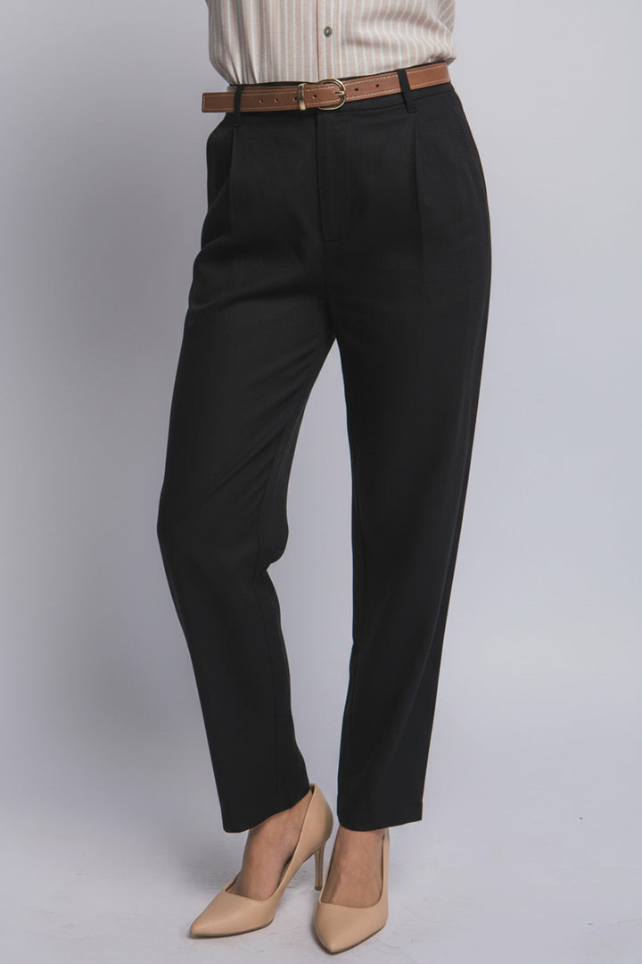 Pantalones de Lino de Tiro Alto: Elegancia Boutique y Corte Recto