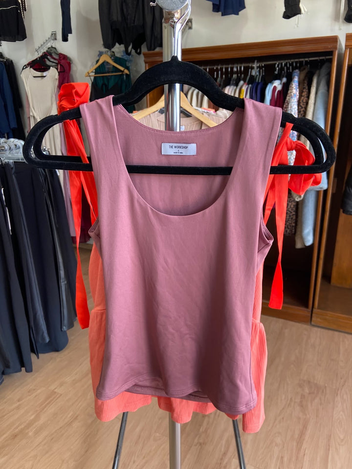 Top Sin Mangas con Fruncido en Rosa empolvado - Estilo Boutique