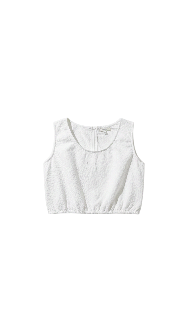 Top Corto Blanco Sin Mangas en Textura Boutique