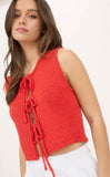 Chaleco Top Tejido Rojo