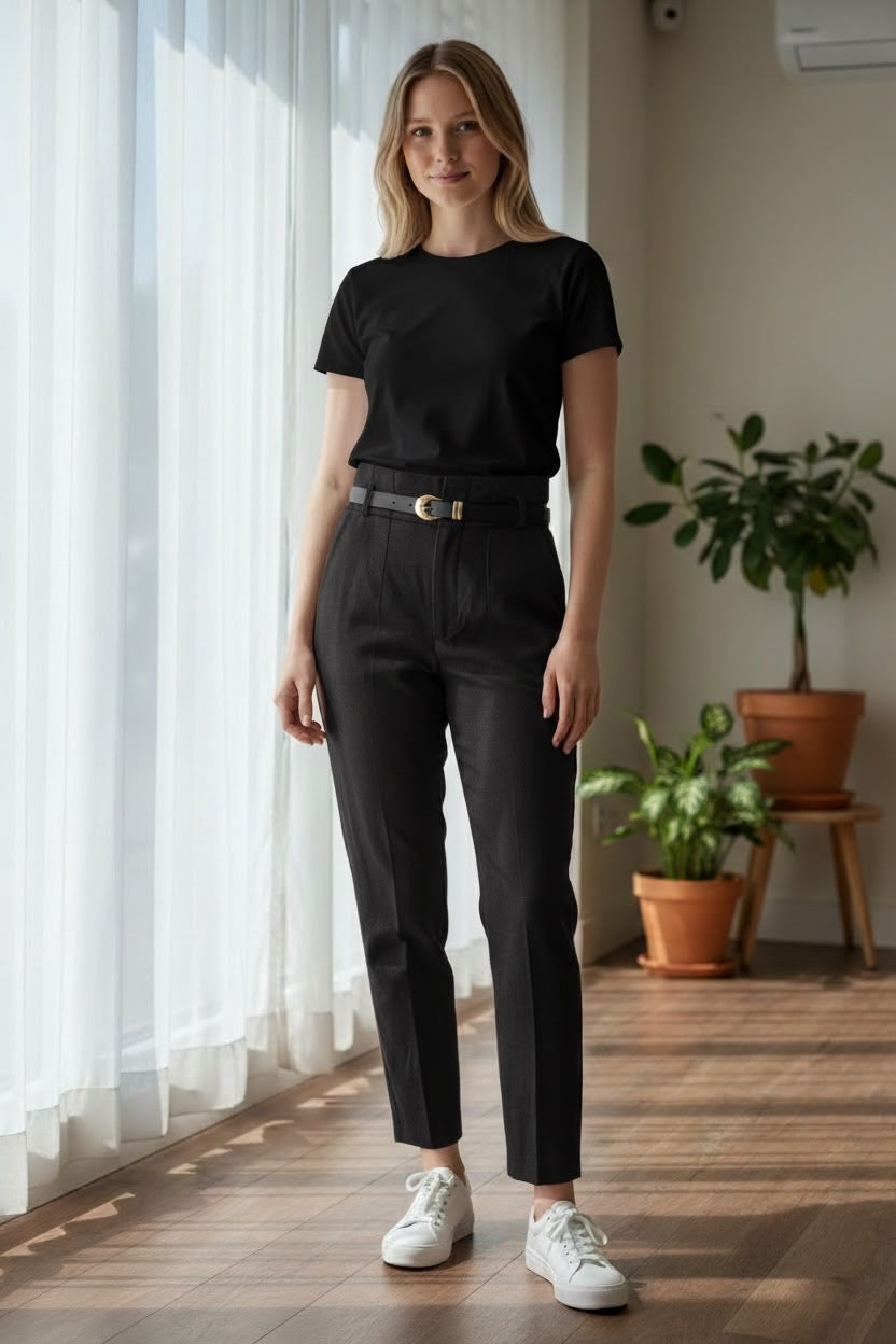 Pantalones de Vestir de Tiro Alto - Elegancia Boutique para Oficina y Eventos