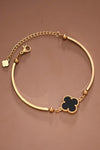 Pulsera Cadena Acero Inoxidable 18K Oro – Trébol, 7" + Extensor 2"