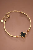 Pulsera Cadena Acero Inoxidable 18K Oro – Trébol, 7" + Extensor 2"