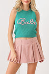 SUETER CROPPED DE PUNTO ESTAMPADO BABE