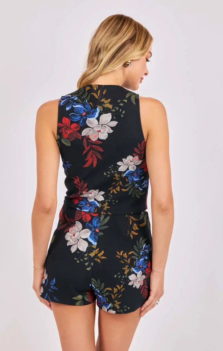 Blusa negra flores by Yanet Collective