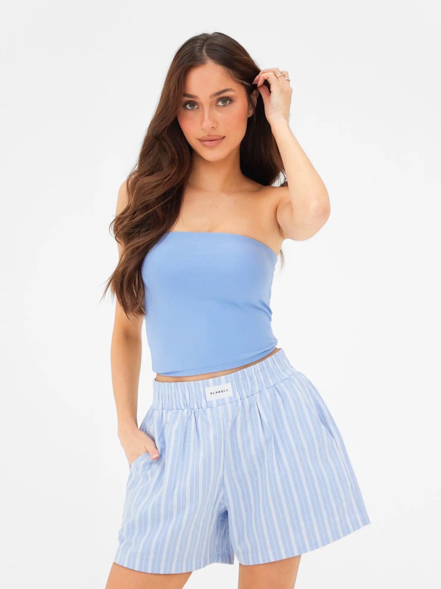 Yanet Collective Top Bandeau Azul Cielo | Chic y Minimalista para Mujer - Tank Tops