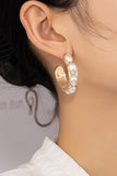 aretes Pendientes de aro con cuentas y perlas en forma de l‡grima