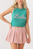 SUETER CROPPED DE PUNTO ESTAMPADO BABE