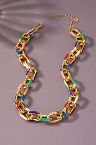 Collar de cadenas de colores