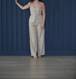 Blusa Top Strapless abotonado khaki