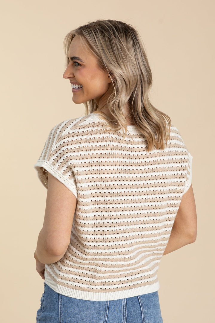 Top de tejido beige yellow