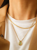 18k Gold Non-tarnish Natural Stone Necklace
