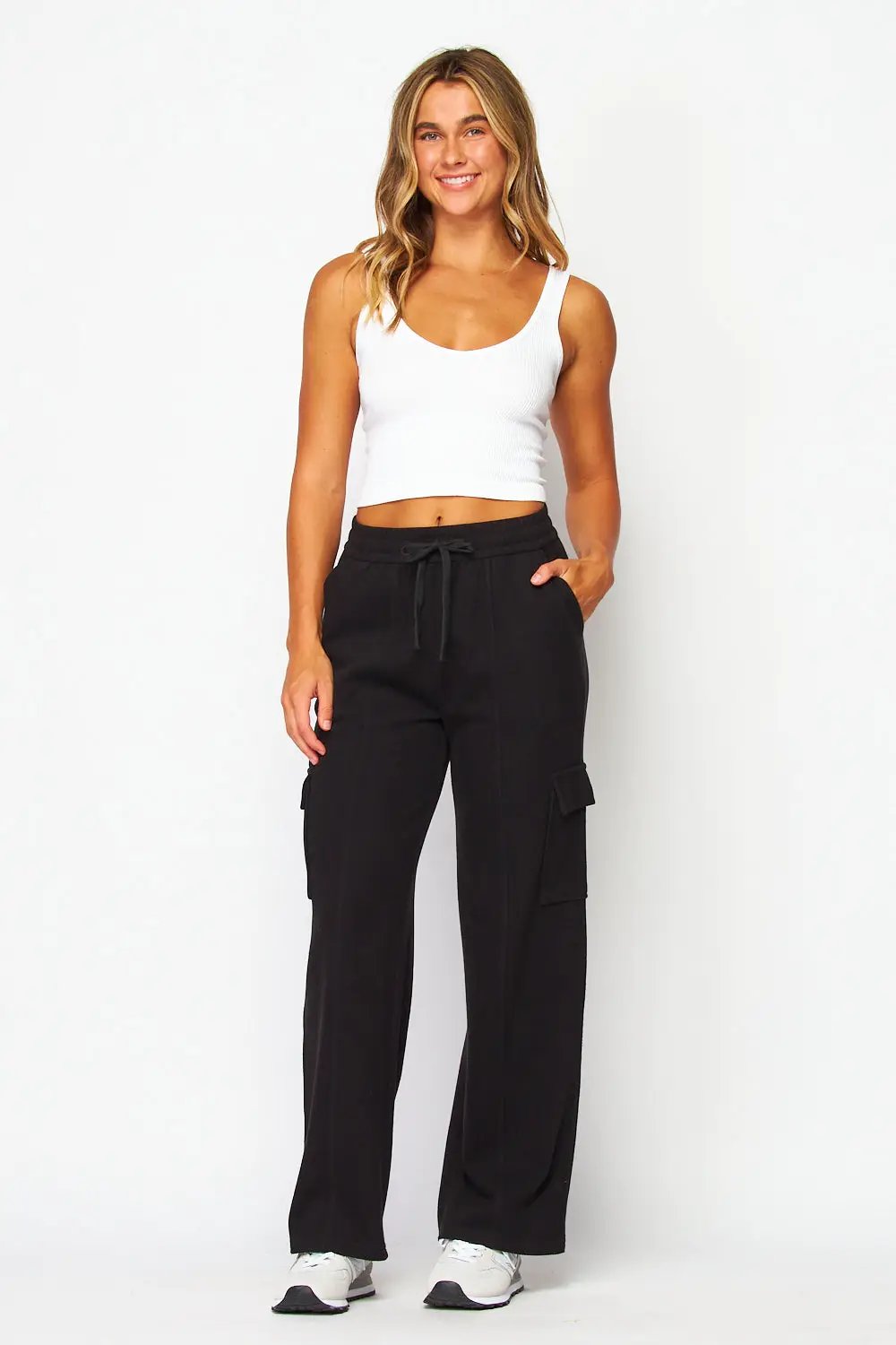 Pantalón Pants Cargo de Tela Acanalada Suave para Dama - Estilo Relajado by Yanet Collective