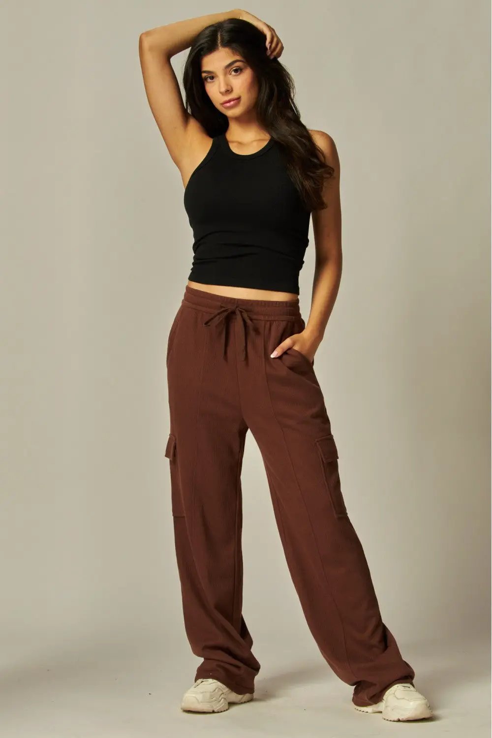 Pantalón Pants Cargo de Tela Acanalada Suave para Dama - Estilo Relajado by Yanet Collective