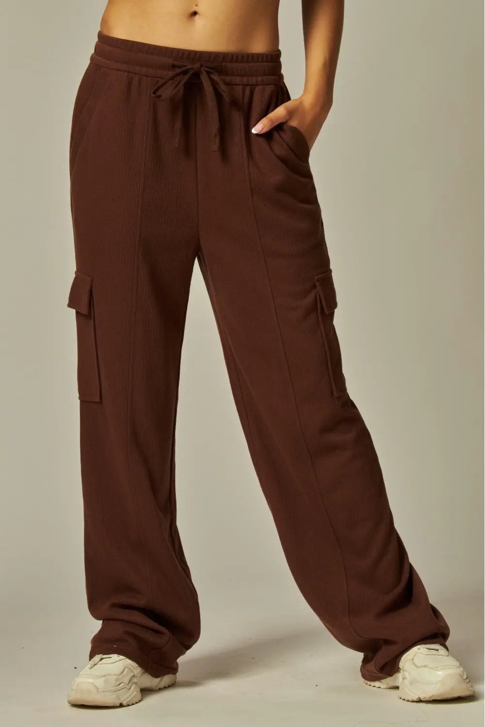 Pantalón Pants Cargo de Tela Acanalada Suave para Dama - Estilo Relajado by Yanet Collective