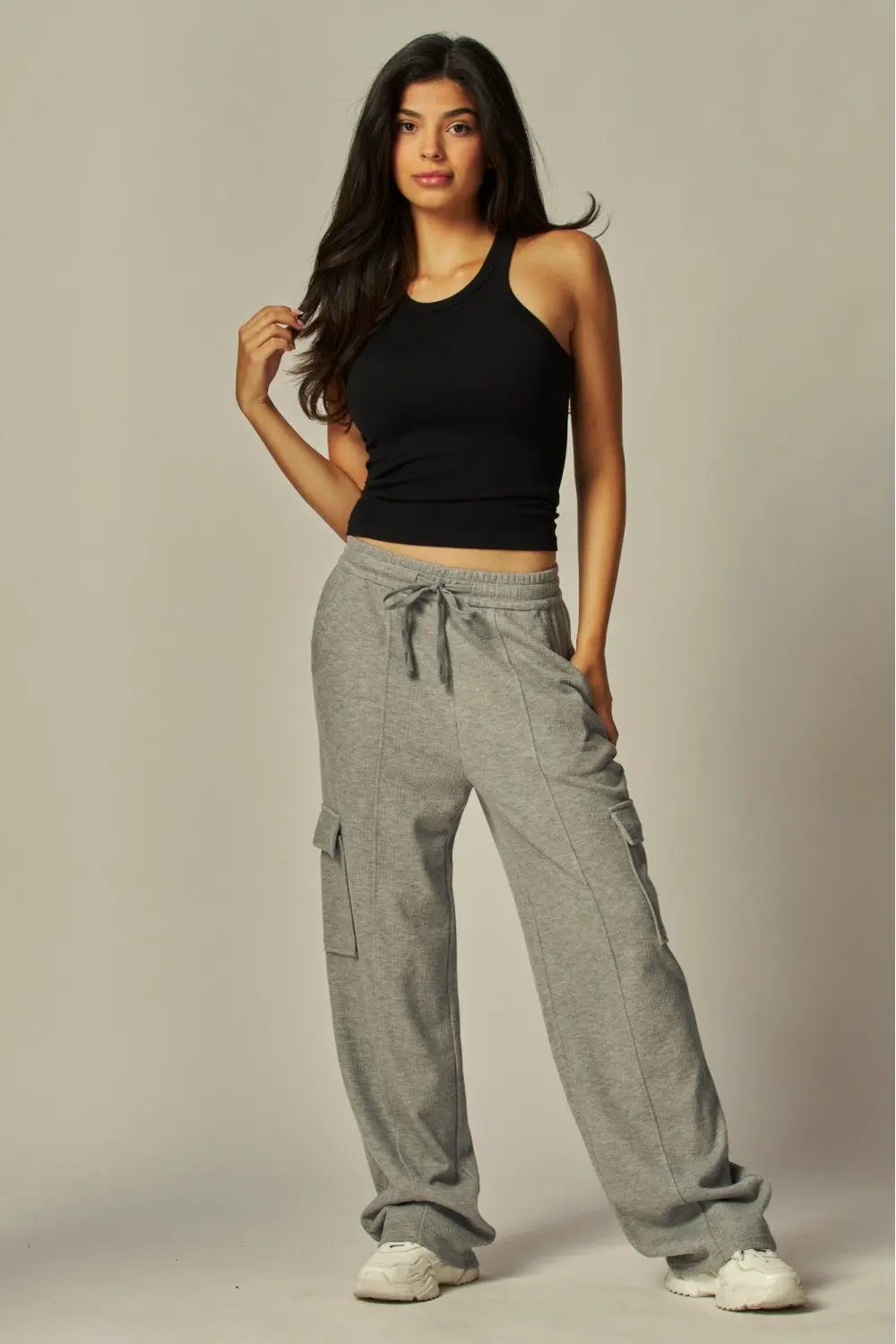 Pantalón Pants Cargo de Tela Acanalada Suave para Dama - Estilo Relajado by Yanet Collective