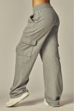 Pantalón Cargo de Tela Acanalada Suave para Dama - Gris - Estilo Relajado