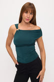 Blusa Asimétrica con Argolla en Hombro | Top Elegante Mujer sin Manga – Venenchia