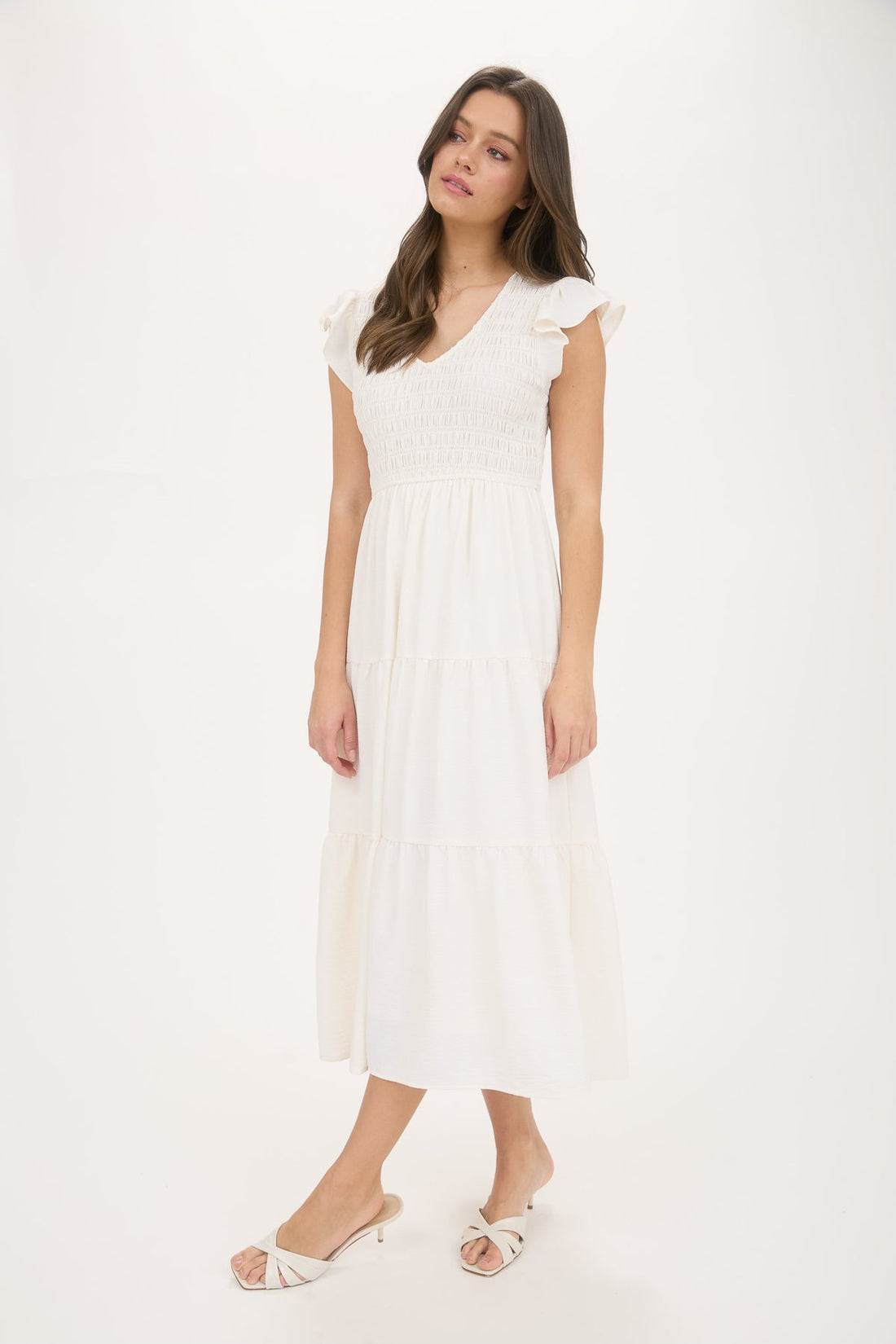 Vestido Maxi con Mangas Flutter by shopblupepper
