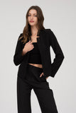 Blazer de Manga Larga con Cuello Notch Elegante