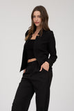 Blazer de Manga Larga con Cuello Notch Elegante