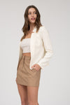 Blazer de Manga Larga con Cuello Notch Elegante